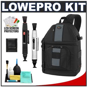 Lowepro Slingshot 302 AW Digital SLR Camera Backpack Sling Case (Black) with LCD Protectors + Cleaning Accessory Kit - Digital Cameras and Accessories - Hip Lens.com
