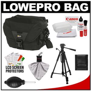 Lowepro Stealth Reporter D100 AW Digital SLR Camera Bag/Case (Black) with Photo/Video Tripod + Canon Cleaning Kit - Digital Cameras and Accessories - Hip Lens.com