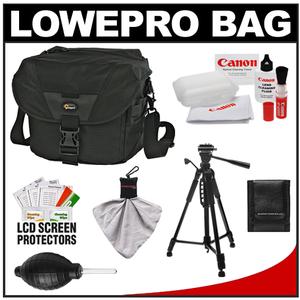 Lowepro Stealth Reporter D200 AW Digital SLR Camera Bag/Case (Black) with Photo/Video Tripod + Canon Cleaning Kit - Digital Cameras and Accessories - Hip Lens.com