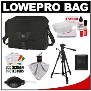 Lowepro Stealth Reporter D650 AW Digital SLR Camera Bag/Case (Black) with Photo/Video Tripod + Canon Cleaning Kit - Digital Cameras and Accessories - Hip Lens.com