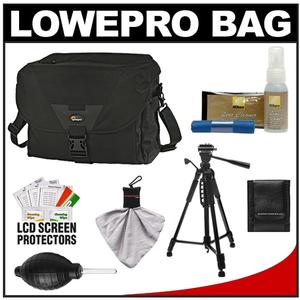 Lowepro Stealth Reporter D650 AW Digital SLR Camera Bag/Case (Black) with Photo/Video Tripod + Nikon Cleaning Kit - Digital Cameras and Accessories - Hip Lens.com