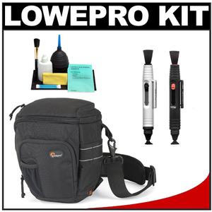 Lowepro Toploader Pro 65 AW Digital SLR Camera Holster Bag/Case (Black) with Complete Cleaning Kit - Digital Cameras and Accessories - Hip Lens.com