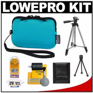 Lowepro Varia 10 Digital Camera Pouch / Case (Teal) with Accessory Kit - Digital Cameras and Accessories - Hip Lens.com