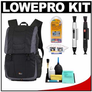 Lowepro Versapack 200 AW Digital SLR Camera Backpack Case (Black/Gray) with LCD Protectors + Cleaning Accessory Kit - Digital Cameras and Accessories - Hip Lens.com
