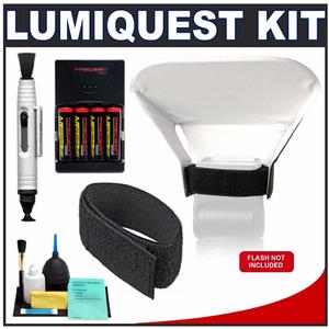LumiQuest Pocket Bouncer for Shoe Mount Flashes with LumiQuest Ultra Strap + 4 Batteries & Charger + Accessory Kit - Digital Cameras and Accessories - Hip Lens.com