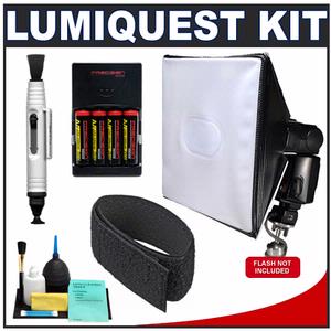 LumiQuest Softbox III for Shoe Mount Flashes with LumiQuest Cinch Strap + 4 Batteries & Charger + Accessory Kit - Digital Cameras and Accessories - Hip Lens.com