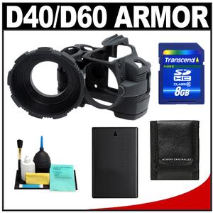 MADE Rubberized Camera Armor Case for Nikon D40  D40x  D60 (Black) with EN-EL9a Battery + 8GB SD Card + Cleaning Kit - Digital Cameras and Accessories - Hip Lens.com