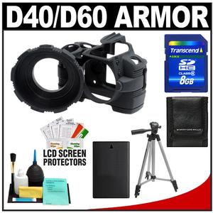 MADE Rubberized Camera Armor Case for Nikon D40  D40x  D60 (Black) with EN-EL9a Battery + 8GB SD Card + Tripod + Accessory Kit - Digital Cameras and Accessories - Hip Lens.com