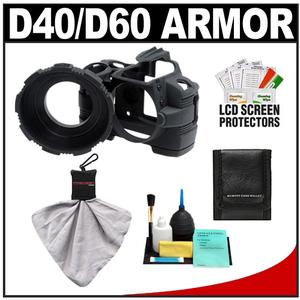 MADE Rubberized Camera Armor Case for Nikon D40  D40x  D60 (Black) with Spudz + Cleaning Kit - Digital Cameras and Accessories - Hip Lens.com
