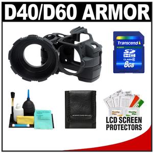 MADE Rubberized Camera Armor Case for Nikon D40  D40x  D60 (Black) with 8GB SD Card + Accessory Kit - Digital Cameras and Accessories - Hip Lens.com