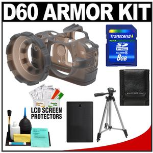 MADE Rubberized Camera Armor Case for Nikon D40  D40x  D60 (Smoke) with EN-EL9a Battery + 8GB SD Card + Tripod + Accessory Kit - Digital Cameras and Accessories - Hip Lens.com