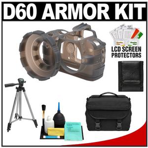 MADE Rubberized Camera Armor Case for Nikon D40  D40x  D60 (Smoke) with Case + Tripod + Accessory Kit - Digital Cameras and Accessories - Hip Lens.com