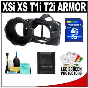 MADE Rubberized Camera Armor Case for Canon Rebel XSi  XS  T1i & T2i (Black) with 8GB SD Card + Accessory Kit - Digital Cameras and Accessories - Hip Lens.com