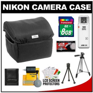 Nikon Coolpix 9691 Fabric Digital Camera Case with 8GB Card + Tripod + Cleaning & Accessory Kit - Digital Cameras and Accessories - Hip Lens.com