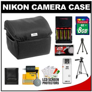 Nikon Coolpix 9691 Fabric Digital Camera Case with (4) AA Batteries/Charger + 8GB Card + Tripod + Cleaning & Accessory Kit - Digital Cameras and Accessories - Hip Lens.com