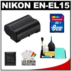 Nikon EN-EL15 Rechargeable Li-ion Battery with 8GB SD Card + Accessory Kit for 1 V1  D7000 & D800 Digital SLR Camera - Digital Cameras and Accessories - Hip Lens.com