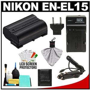 Nikon EN-EL15 Rechargeable Li-ion Battery with Charger + Accessory Kit for 1 V1  D7000 & D800 Digital SLR Camera - Digital Cameras and Accessories - Hip Lens.com