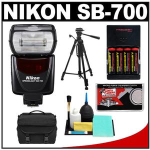 Nikon SB-700 AF Speedlight Flash with Case + Tripod + (4) Batteries & Charger + Cleaning Kit - Digital Cameras and Accessories - Hip Lens.com