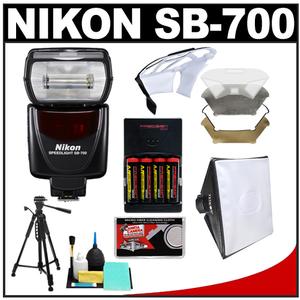 Nikon SB-700 AF Speedlight Flash with Softbox + Diffuser + (4) Batteries & Charger + Tripod + Accessory Kit - Digital Cameras and Accessories - Hip Lens.com