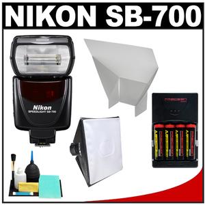 Nikon SB-700 AF Speedlight Flash with Softbox + Bounce Reflector + (4) Batteries & Charger + Accessory Kit - Digital Cameras and Accessories - Hip Lens.com