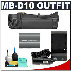 Nikon MB-D10 Grip Multi Power Battery Pack for the D300  D300s & D700 with EN-EL3e Nikon Battery & Charger + Cleaning Kit - Digital Cameras and Accessories - Hip Lens.com