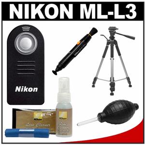 Nikon ML-L3 Wireless Infrared Shutter Release Remote Control for D7000  D5100  D5000  D3200  D3000  1 V1  J1 & Coolpix P7100 + Tripod + Cleaning Kit - Digital Cameras and Accessories - Hip Lens.com