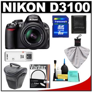 Nikon D3100 Digital SLR Camera & 18-55mm G VR DX AF-S Zoom Lens with 8GB Card + Holster Case + Accessory Kit - Digital Cameras and Accessories - Hip Lens.com