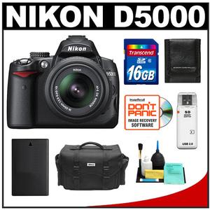 Nikon D5000 Digital SLR Camera Body - Refurbished & 18-55mm VR Lens with 16GB Card + Battery + Case + Accessory Kit - Digital Cameras and Accessories - Hip Lens.com