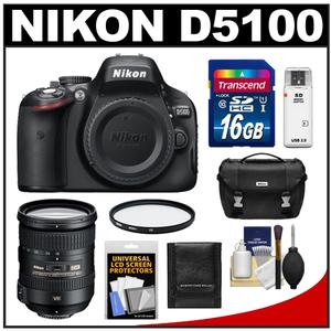 Nikon D5100 Digital SLR Camera Body with 18-200mm VR II Lens + 16GB Card + Case + Filter + Cleaning & Accessory Kit - Digital Cameras and Accessories - Hip Lens.com