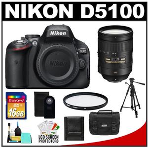 Nikon D5100 Digital SLR Camera Body with 28-300mm VR Lens + 16GB Card + Case + Filter + Remote + Tripod + Cleaning Kit - Digital Cameras and Accessories - Hip Lens.com
