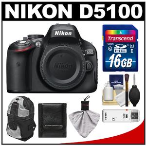 Nikon D5100 Digital SLR Camera Body with 16GB Card + Backpack + Cleaning & Accessory Kit - Digital Cameras and Accessories - Hip Lens.com