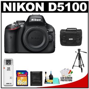 Nikon D5100 Digital SLR Camera Body with 16GB Card + Case + Tripod + Cleaning & Accessory Kit - Digital Cameras and Accessories - Hip Lens.com