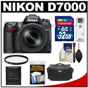 Nikon D7000 Digital SLR Camera & 18-105mm VR DX AF-S Zoom Lens with 32GB Card + Filter + Case + Accessory Kit - Digital Cameras and Accessories - Hip Lens.com