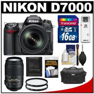 Nikon D7000 Digital SLR Camera & 18-105mm VR DX AF-S Zoom Lens with 55-300mm VR Lens + 16GB Card + Filters + Case + Accessory Kit - Digital Cameras and Accessories - Hip Lens.com