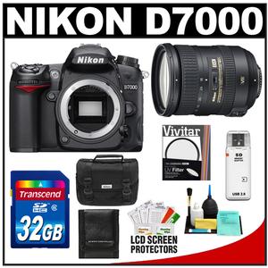 Nikon D7000 Digital SLR Camera Body with 18-200mm VR Lens + 32GB Card + Filter + Case + Accessory Kit - Digital Cameras and Accessories - Hip Lens.com
