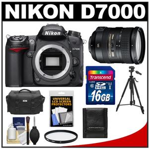 Nikon D7000 Digital SLR Camera Body with 18-200mm VR Lens + 16GB Card + Filter + Case + Tripod + Accessory Kit - Digital Cameras and Accessories - Hip Lens.com