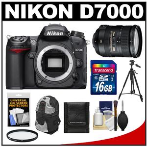 Nikon D7000 Digital SLR Camera Body with 18-200mm VR Lens + 16GB Card + Filter + Backpack + Tripod + Accessory Kit - Digital Cameras and Accessories - Hip Lens.com