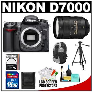 Nikon D7000 Digital SLR Camera Body with 28-300mm VR Lens + 16GB Card + Filter + Backpack + Tripod + Accessory Kit - Digital Cameras and Accessories - Hip Lens.com