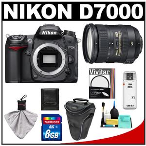 Nikon D7000 Digital SLR Camera Body with 18-200mm VR Lens + 8GB Card + Filter + Holster Case + Accessory Kit - Digital Cameras and Accessories - Hip Lens.com