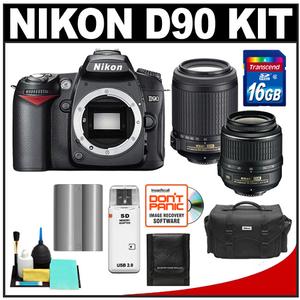 Nikon D90 Digital SLR Camera Body - Refurbished with 18-55mm VR & 55-200mm VR Lens - Demo + 16GB Card + Case + Battery + Accessory Kit - Digital Cameras and Accessories - Hip Lens.com