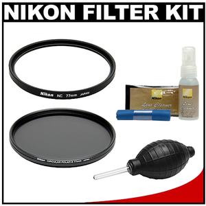 Nikon 77mm NC Neutral Color Filter & C-PL II Circular Polarizing Filter II with Nikon 3pc Cleaning Kit + Blower - Digital Cameras and Accessories - Hip Lens.com