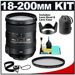 Nikon 18-200mm f/3.5-5.6G VR II DX ED AF-S Nikkor-Zoom Lens with UV Multi-Coated Filter + Cleaning Kit - Digital Cameras and Accessories - Hip Lens.com