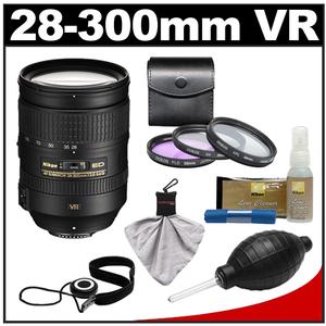 Nikon 28-300mm f/3.5-5.6 G VR AF-S ED Zoom-Nikkor Lens with 3 UV/FLD/CPL Filters + Cleaning Accessory Kit - Digital Cameras and Accessories - Hip Lens.com