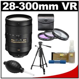 Nikon 28-300mm f/3.5-5.6 G VR AF-S ED Zoom-Nikkor Lens with 3 UV/FLD/CPL Filters + Tripod + Cleaning Accessory Kit - Digital Cameras and Accessories - Hip Lens.com