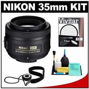Nikon 35mm f/1.8 G DX AF-S Nikkor Lens with 52mm UV Filter + Cleaning Kit - Digital Cameras and Accessories - Hip Lens.com