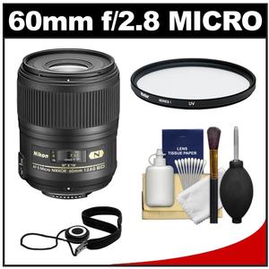 Nikon 60mm f/2.8G AF-S ED Micro-Nikkor Lens with UV Filter + Accessory Kit
