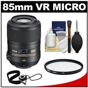 Nikon 85mm f/3.5 G VR AF-S DX ED Micro-Nikkor Lens with UV Filter + Accessory Kit