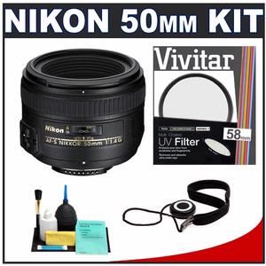 Nikon 50mm f/1.4G AF-S Nikkor Lens with UV Filter + Cleaning Kit - Digital Cameras and Accessories - Hip Lens.com