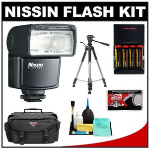 Nissin Digital Speedlite Di466 Flash (for Olympus/Panasonic) with Batteries & Charger + Case + Tripod + Accessory Kit - Digital Cameras and Accessories - Hip Lens.com