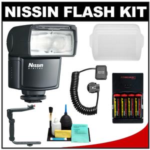Nissin Digital Speedlite Di466 Flash (for Olympus/Panasonic) with Batteries & Charger + Bracket + Off-Camera Cord + Accessory Kit - Digital Cameras and Accessories - Hip Lens.com